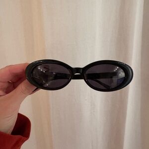 Crap Eyewear Black Oval Sunglasses